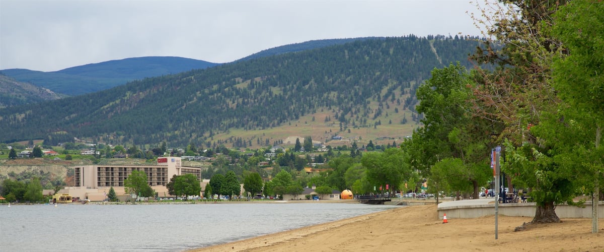 Parque Okanagan que incluye una pequeña ciudad o pueblo, escenas tranquilas y vistas generales de la costa