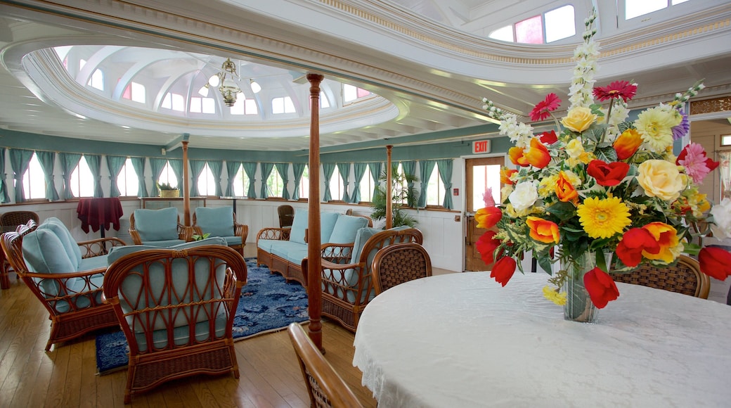 S.S. Sicamous Inland Marine Museum featuring interior views, heritage elements and flowers