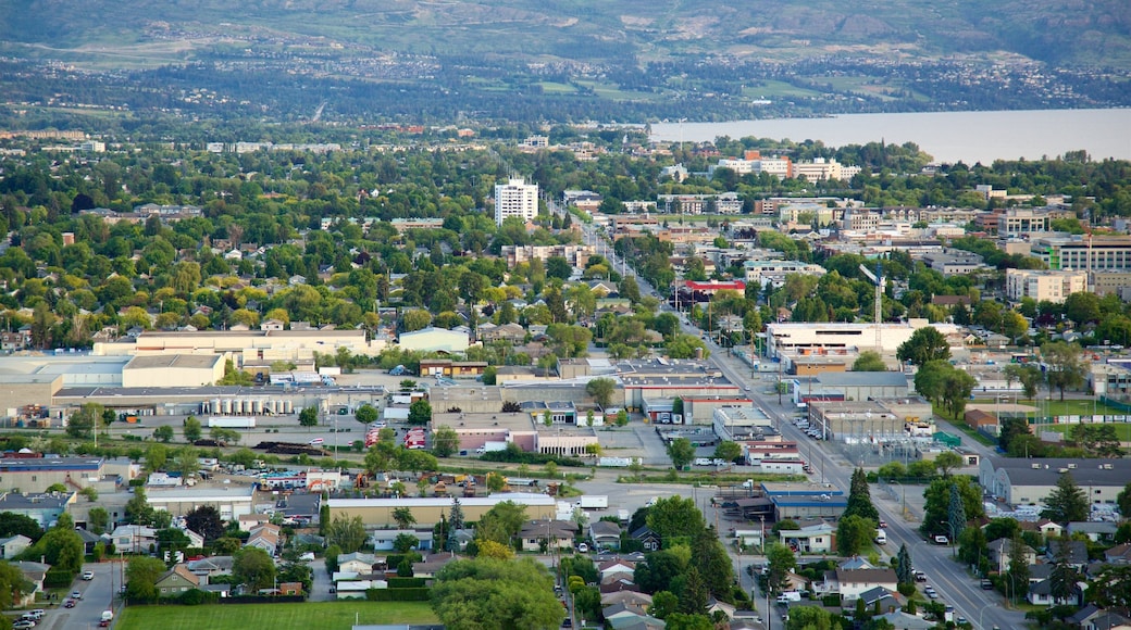 Knox Mountain Park showing a river or creek and a city