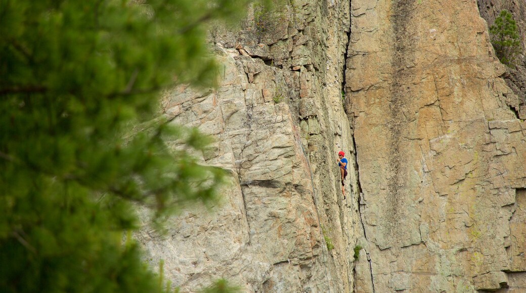 Skaha Bluffs Provincial Park showing climbing and mountains