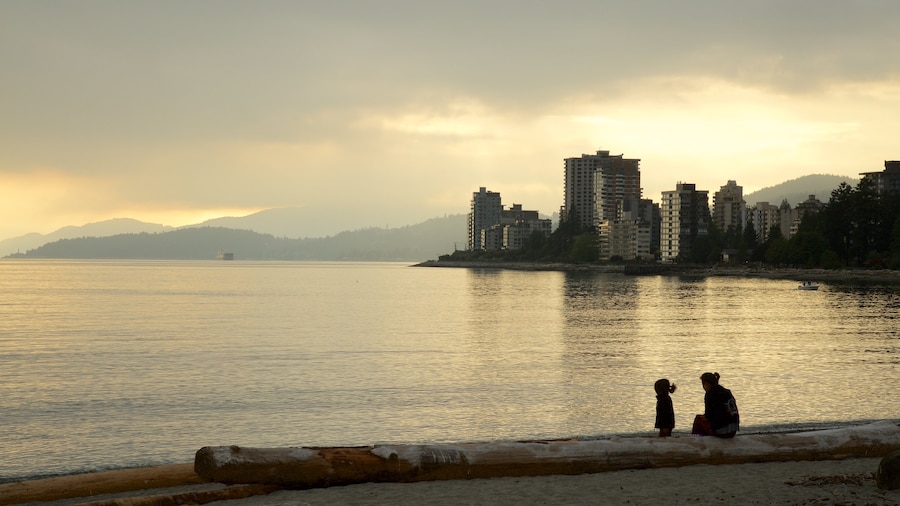 Ambleside Park which includes general coastal views, a sunset and a coastal town