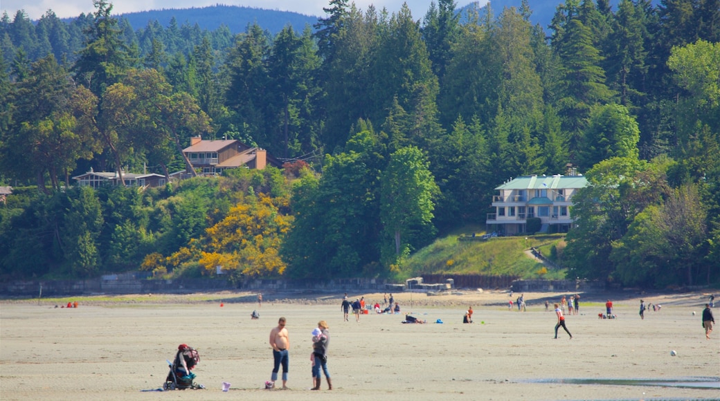 Parque provincial Rathtrevor Beach ofreciendo situaciones tranquilas, una playa y un pueblo
