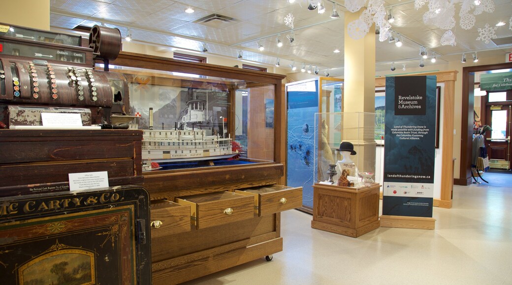 Revelstoke Museum and Archives featuring interior views and signage