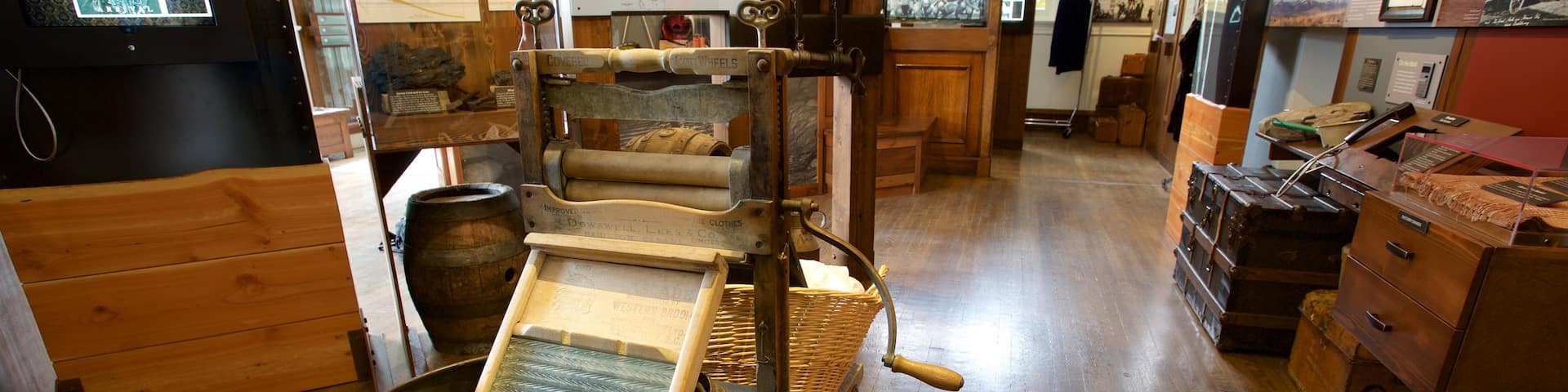 Fernie and District Museum featuring heritage elements and interior views