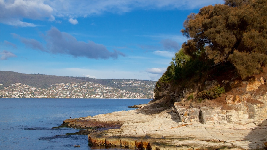 Bellerive showing a river or creek, tranquil scenes and rugged coastline