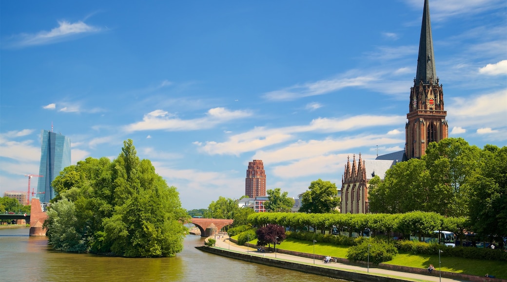 Frankfurt featuring a river or creek, heritage elements and a park