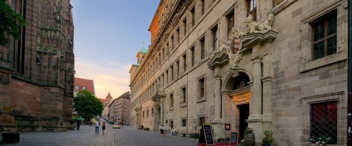 Nuremberg showing a sunset and heritage elements