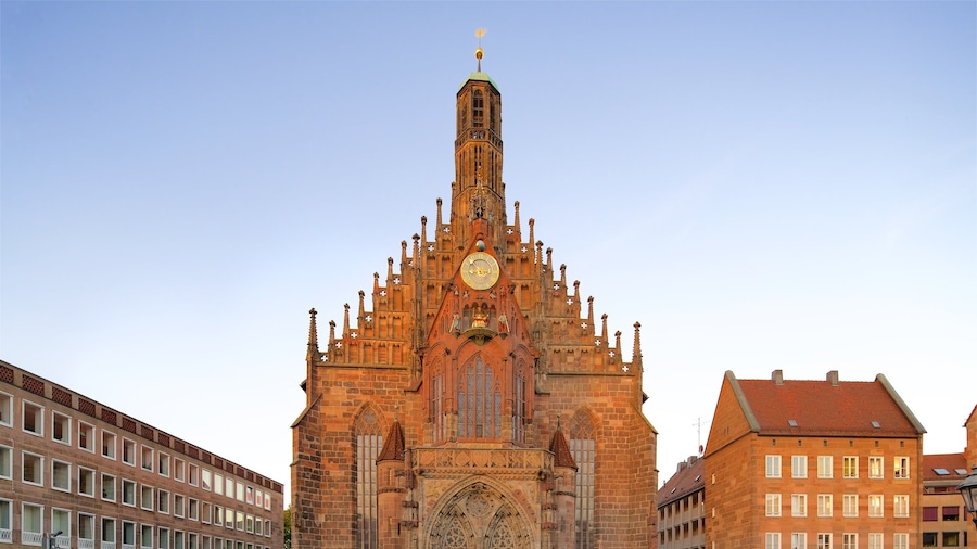 Middle Franconia which includes a sunset, a church or cathedral and heritage architecture