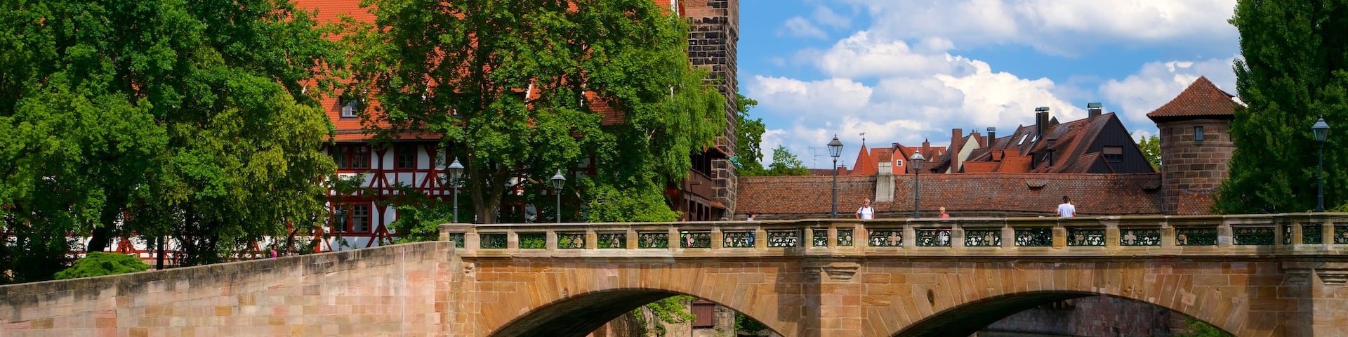 Nuremberg qui includes patrimoine historique, pont et riviĂšre ou ruisseau