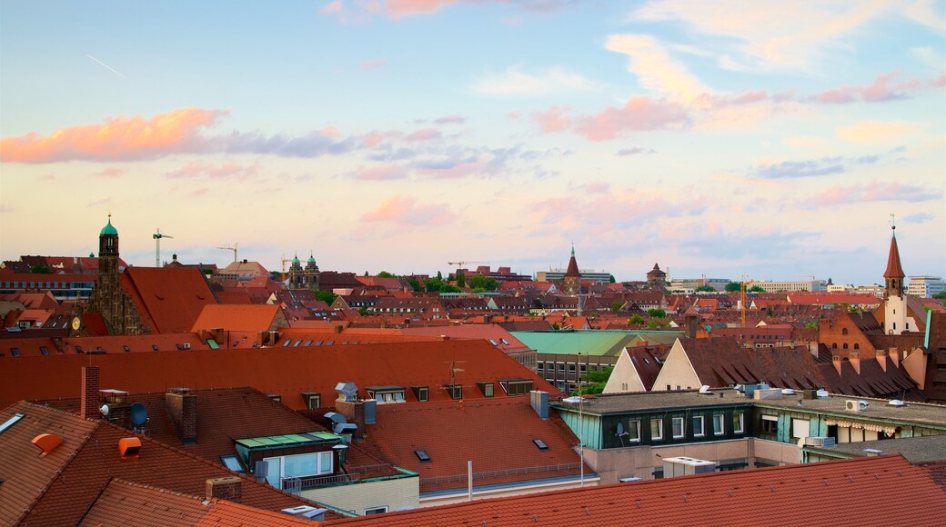 Nürnberg joka esittää kaupunki, auringonlasku ja perintökohteet