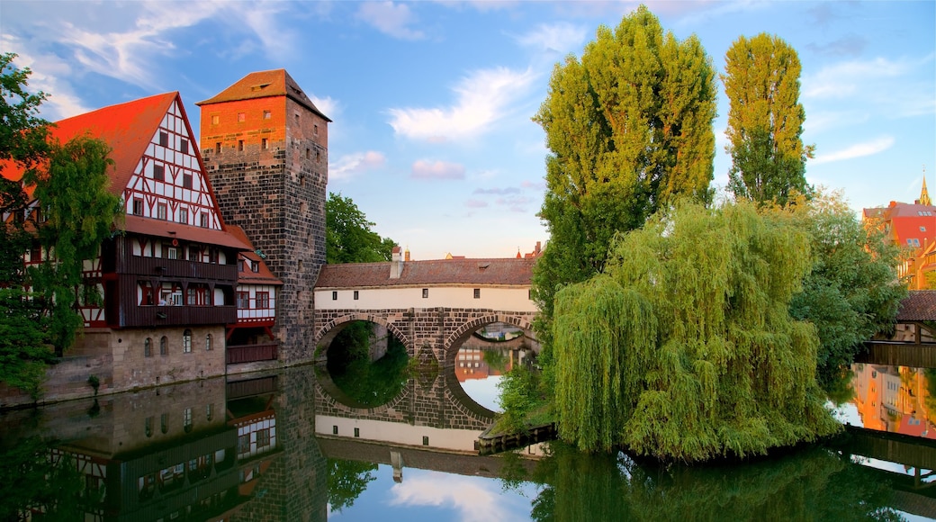 Middle Franconia showing a river or creek and a bridge