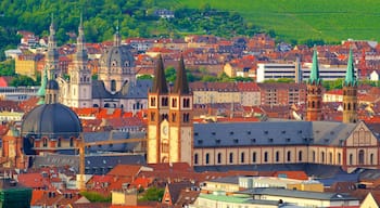 Cathédrale de Würzburg qui includes patrimoine historique et ville