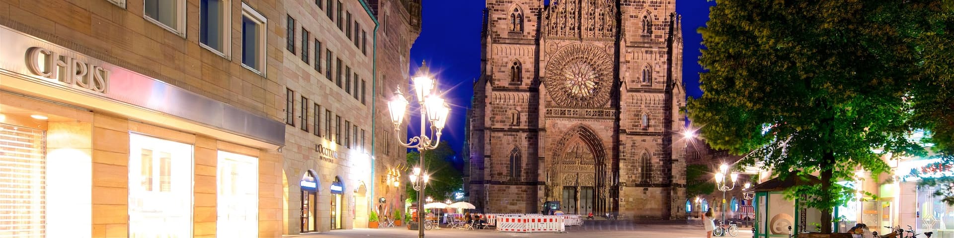 St. Lorenz Church featuring heritage architecture, a church or cathedral and night scenes