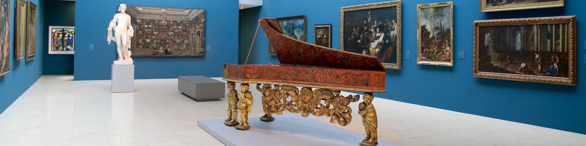 German National Museum showing interior views and art