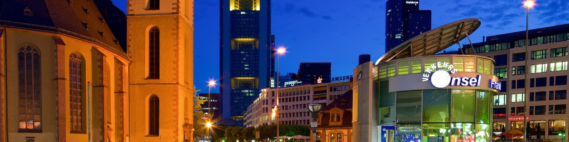 Frankfurt featuring heritage elements, a city and night scenes