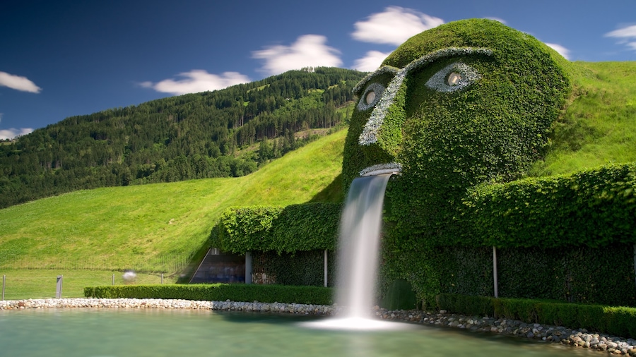 Swarowski Crystal Worlds featuring tranquil scenes and a fountain