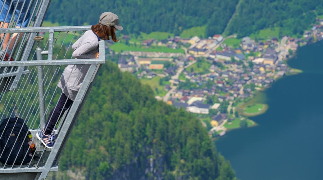 Hallstatt mit einem ruhige Szenerie und Ansichten sowie einzelne Frau