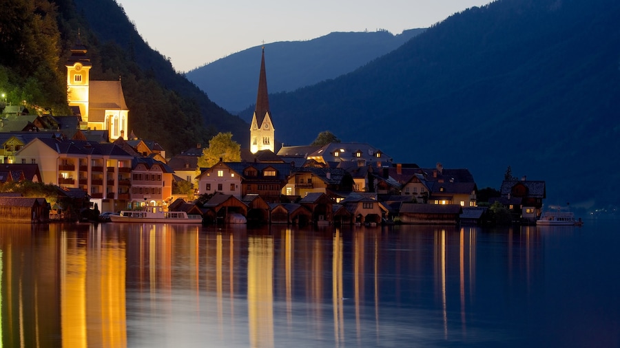 Upper Austria featuring a lake or waterhole and night scenes
