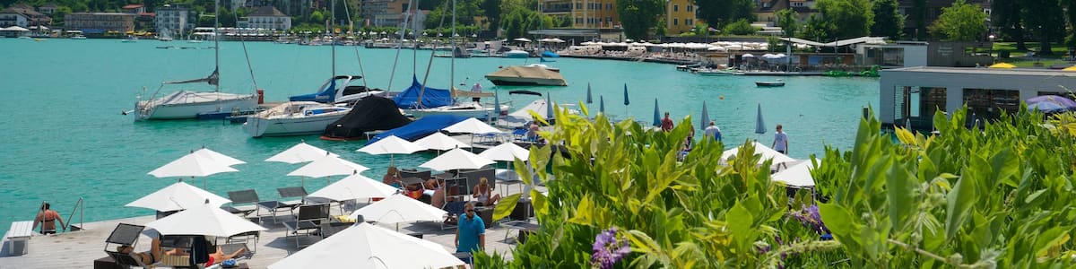 Velden am Wörthersee welches beinhaltet Bucht oder Hafen
