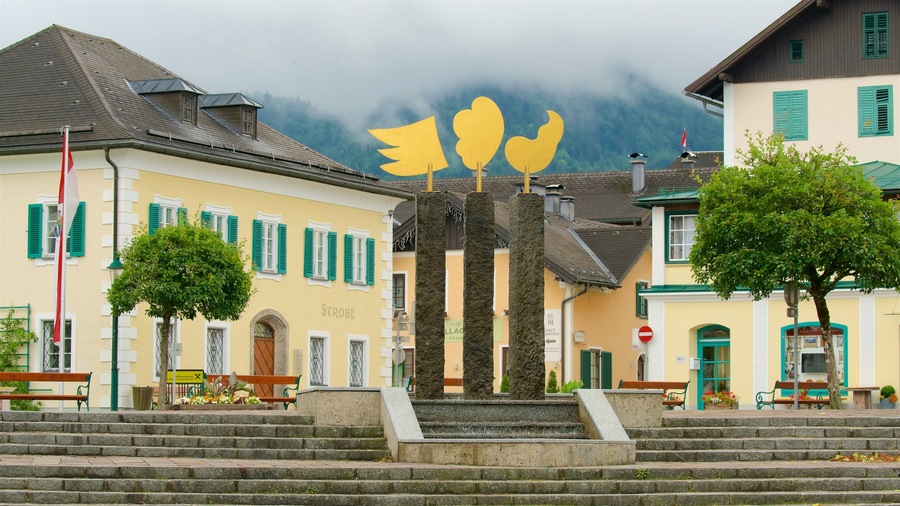 Strobl showing heritage elements and outdoor art