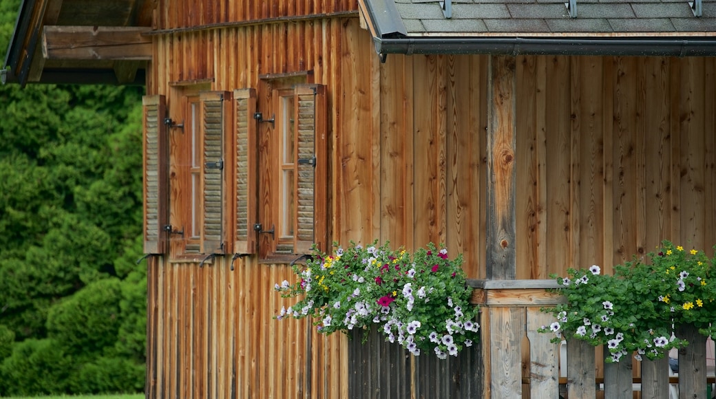 Strobl som inkluderar blommor och historiska element