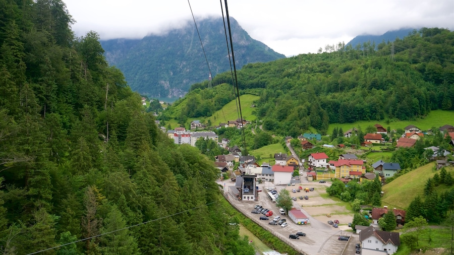 Traunviertel showing a small town or village and tranquil scenes