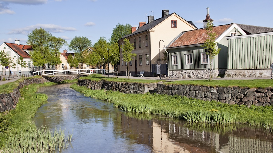Soderkoping which includes a small town or village and a river or creek