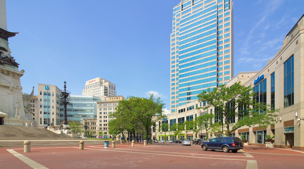 Soldiers and Sailors Monument which includes a square or plaza and a city