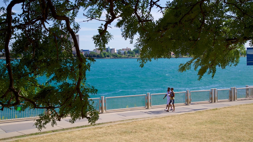 Detroit qui includes jardin et lac ou étang aussi bien que couple