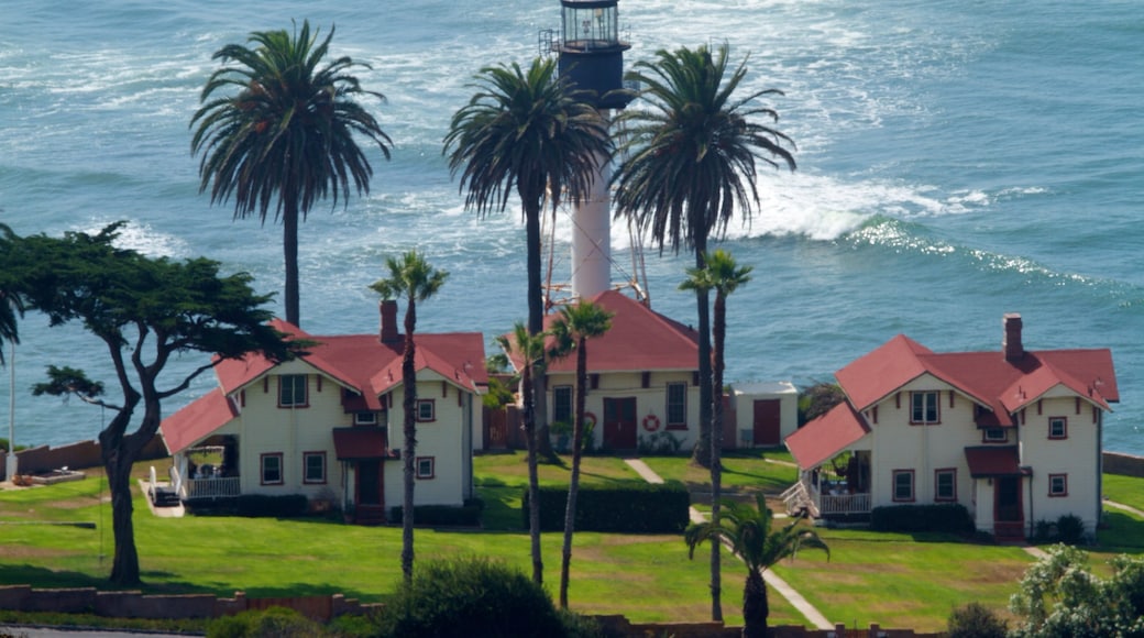 Cabrillo National Monument which includes a coastal town, a monument and general coastal views