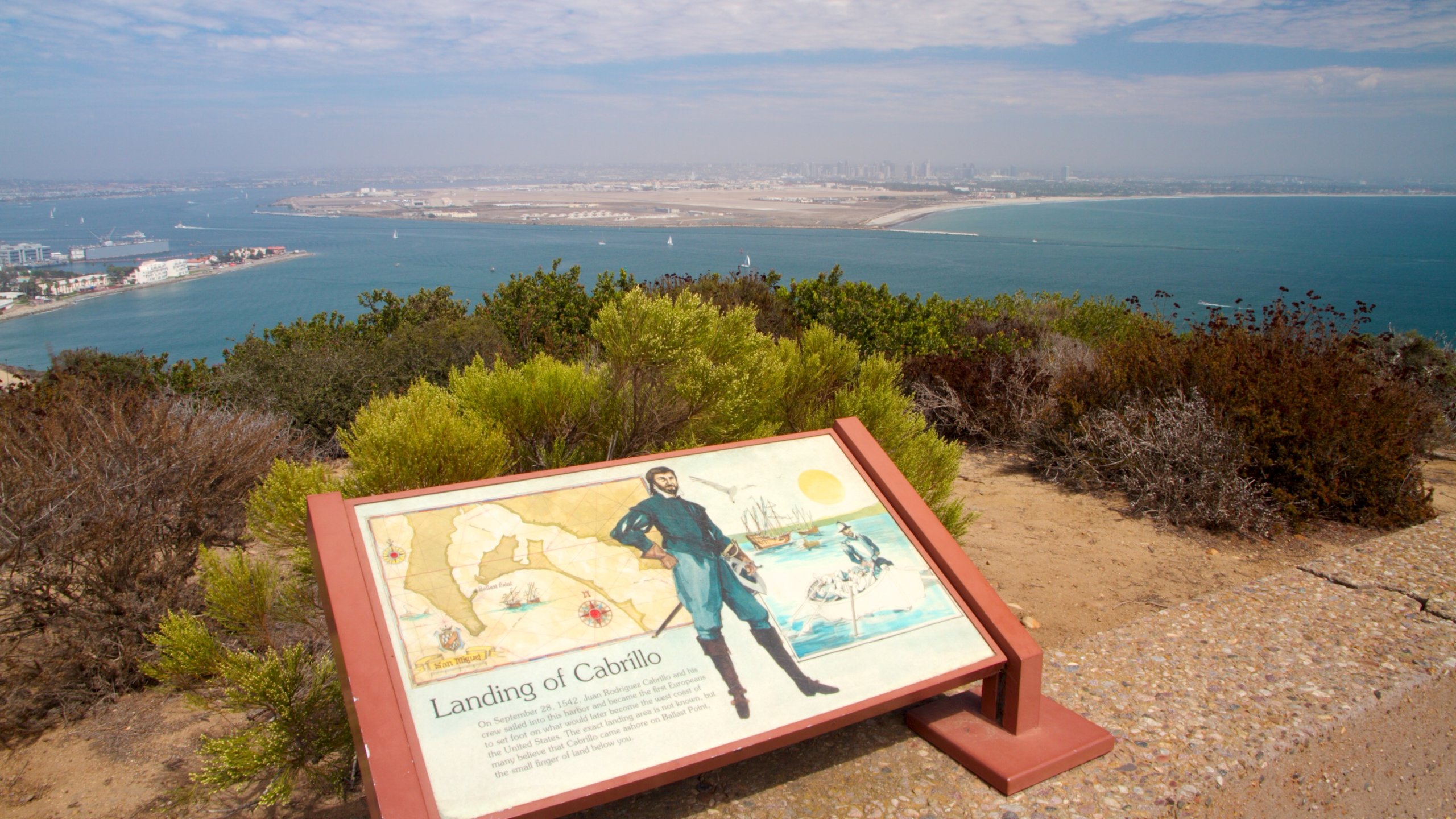 Cabrillo National Monument showing a monument, landscape views and general coastal views