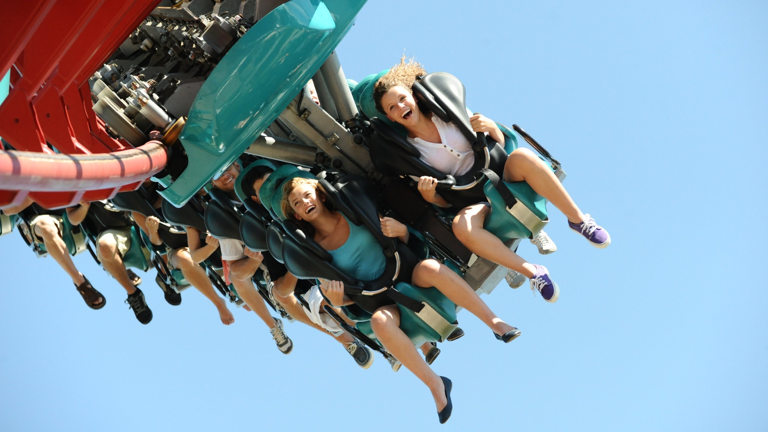 Elitch Gardens Theme Park which includes rides as well as a large group of people