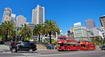 Union Square ofreciendo un rascacielos y una ciudad