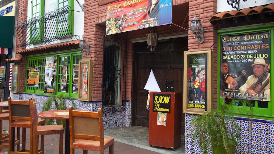 Colorful storefronts and vibrant streets in Little Havana, Miami.