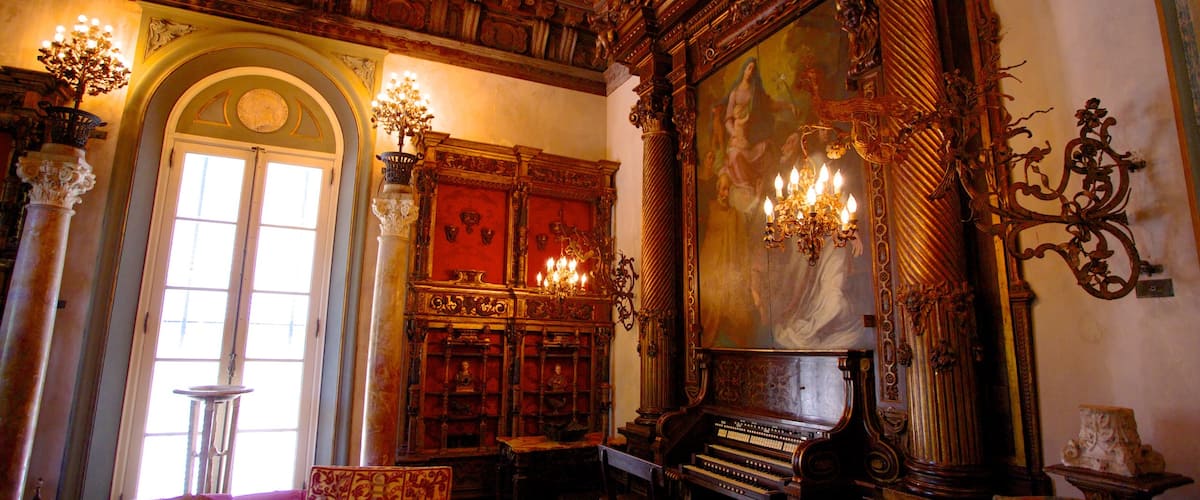 Vizcaya Museum and Gardens featuring interior views and art