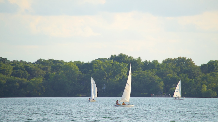 St. Croix Scenic Byway featuring a lake or waterhole and sailing