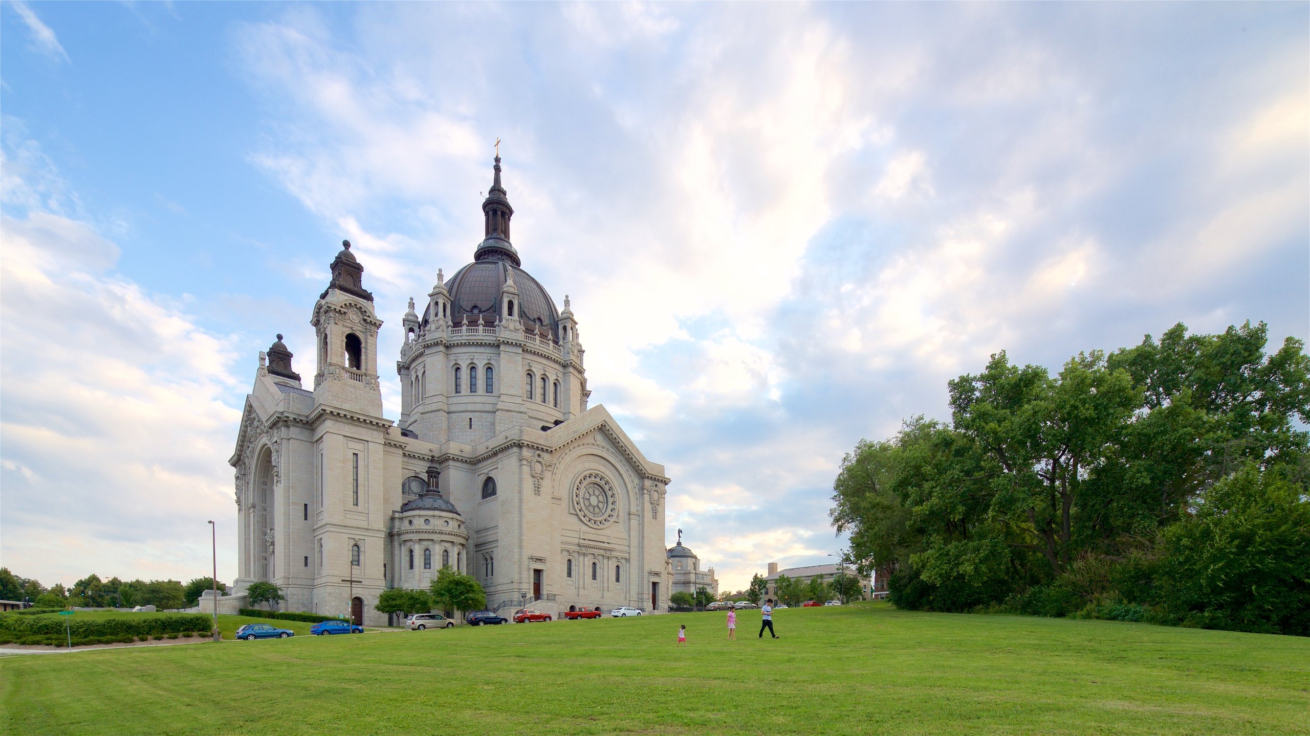 St. Paul which includes a church or cathedral, a sunset and a park