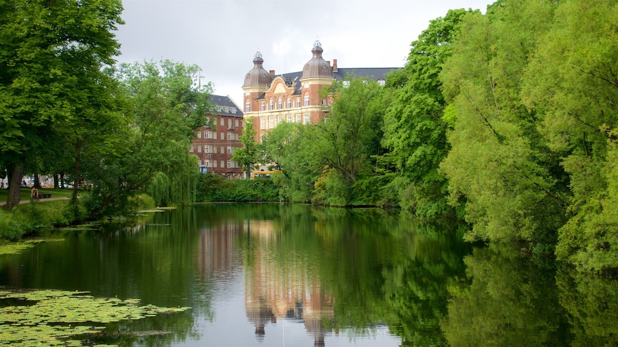 Copenhagen showing a garden and a river or creek