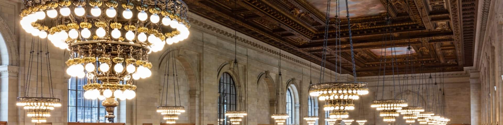 New York Public Library showing heritage elements and interior views