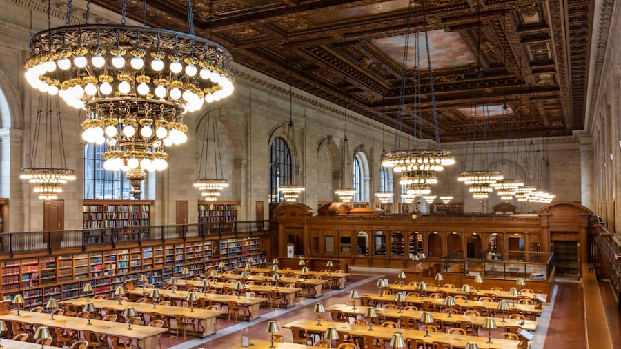 New York Public Library showing heritage elements and interior views
