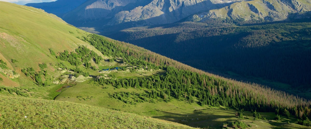 Estes Park ofreciendo escenas tranquilas, montañas y vistas de paisajes