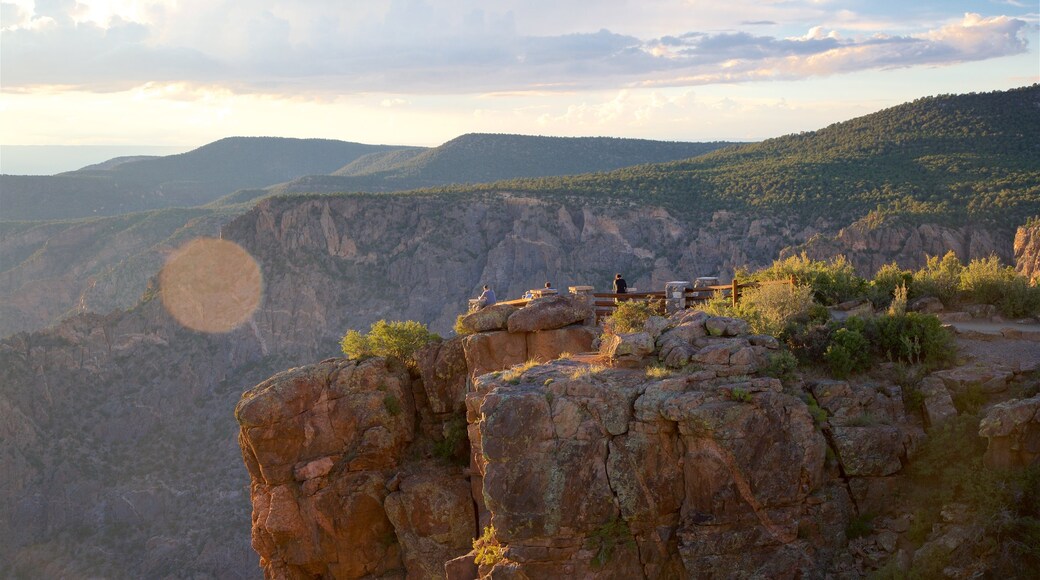 Montrose which includes a gorge or canyon and a sunset