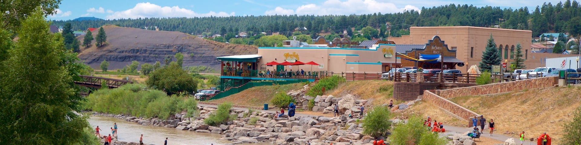 Pagosa Springs qui includes petite ville ou village et riviĂšre ou ruisseau