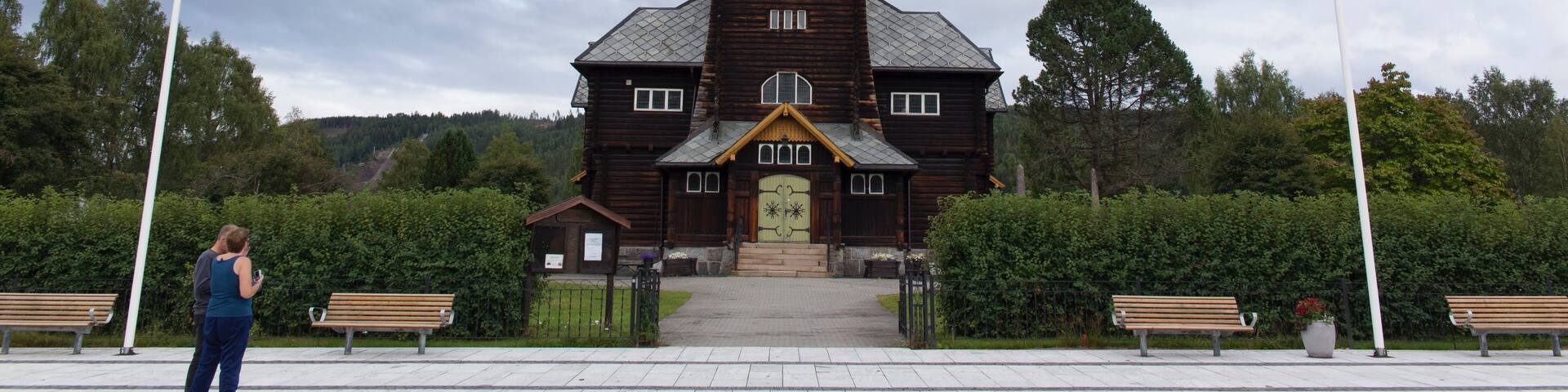 Rena showing a church or cathedral as well as a couple