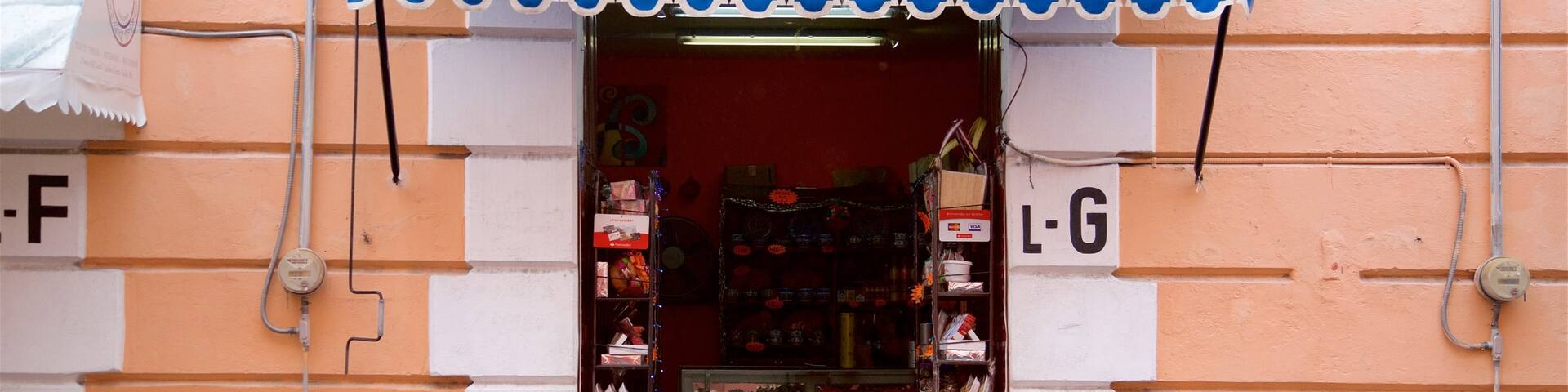 Candy Street which includes signage