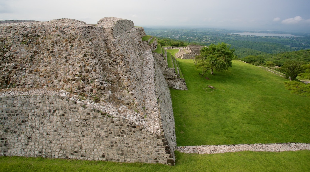 Archaeological Monuments Zone of Xochicalco which includes building ruins, a garden and landscape views