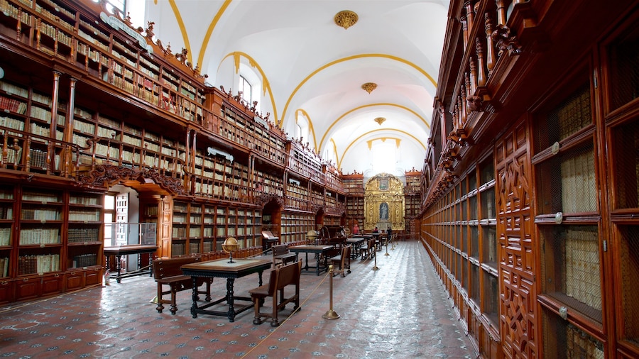 Bibliothèque Palafoxiana qui includes vues intérieures et patrimoine historique