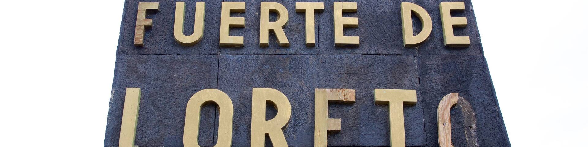 Fort Loreto which includes signage