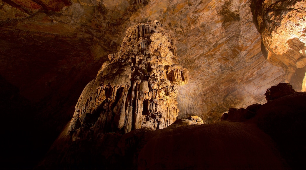 Grutas de Cacahuamilpa National Park featuring caves and interior views