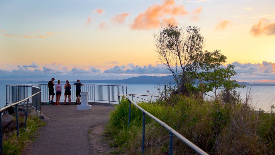 Castle Hill showing views, a sunset and general coastal views